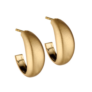 Tapered Dome Hoop Earrings