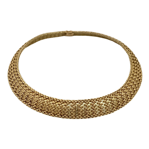 Textured Gold Collar Necklace