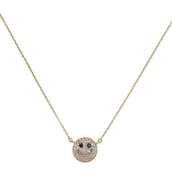Pave Smiley Face Necklace