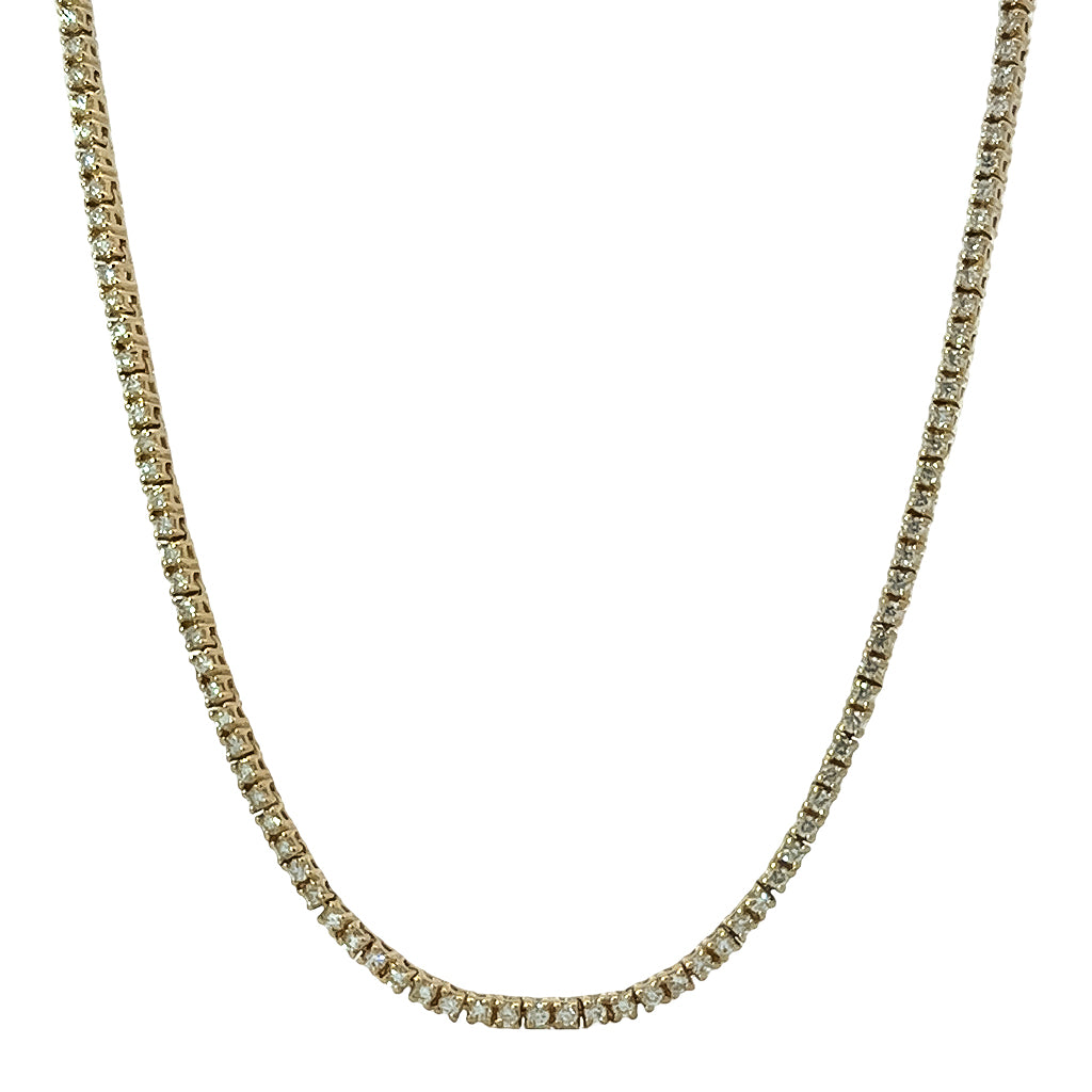 Yellow Gold Tennis LAB GROWN Diamond Necklace