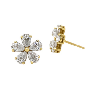 Diamond Flower Earrings