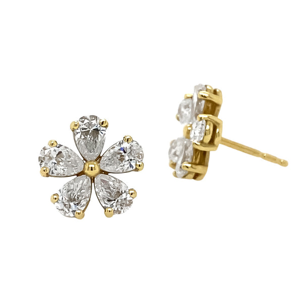 Diamond Flower Earrings