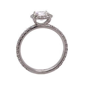 Platinum Halo Round Brilliant Cut Diamond Ring