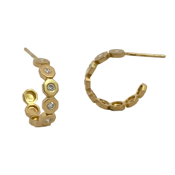 Octagonal Station Diamond Earrings