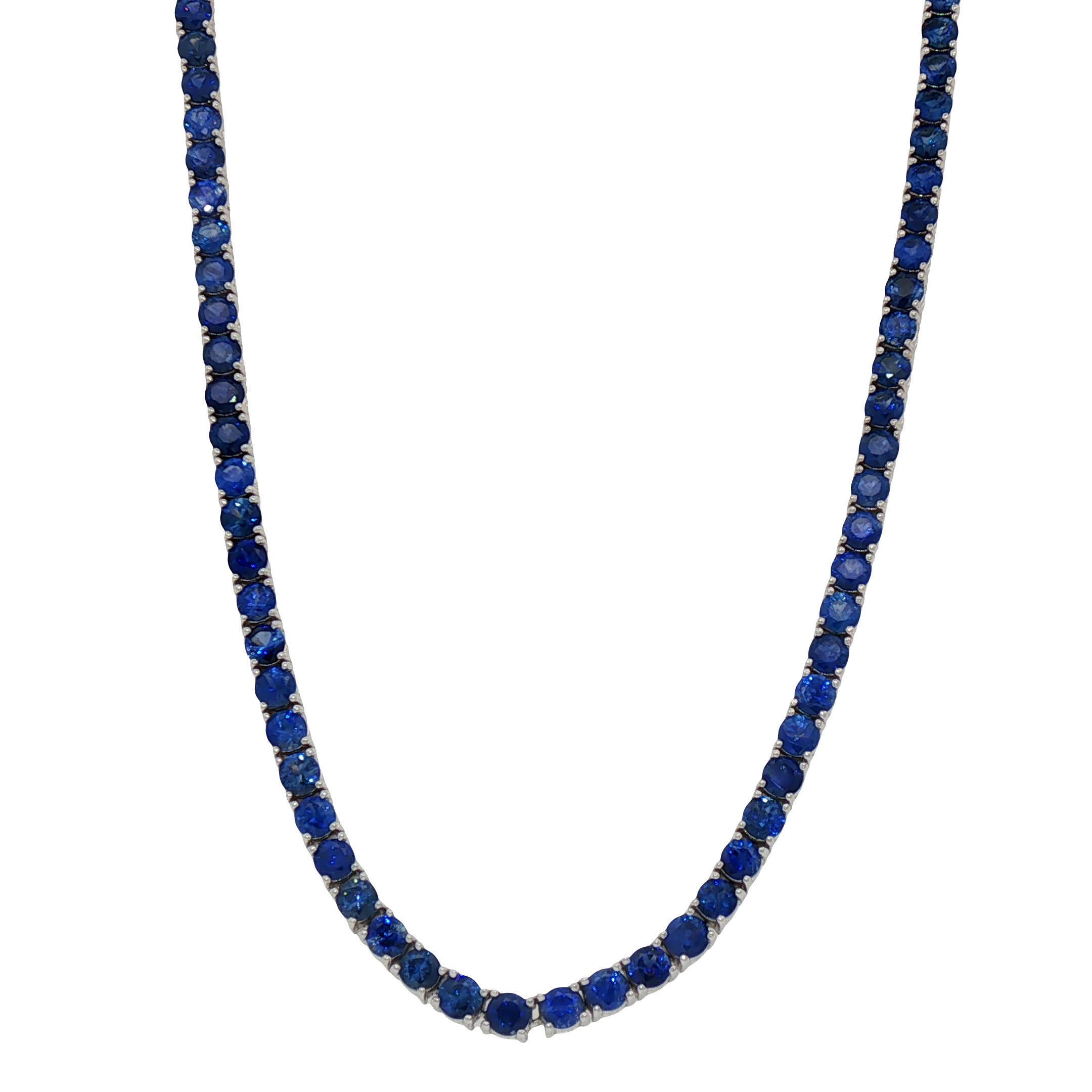 Blue Sapphire Line Necklace