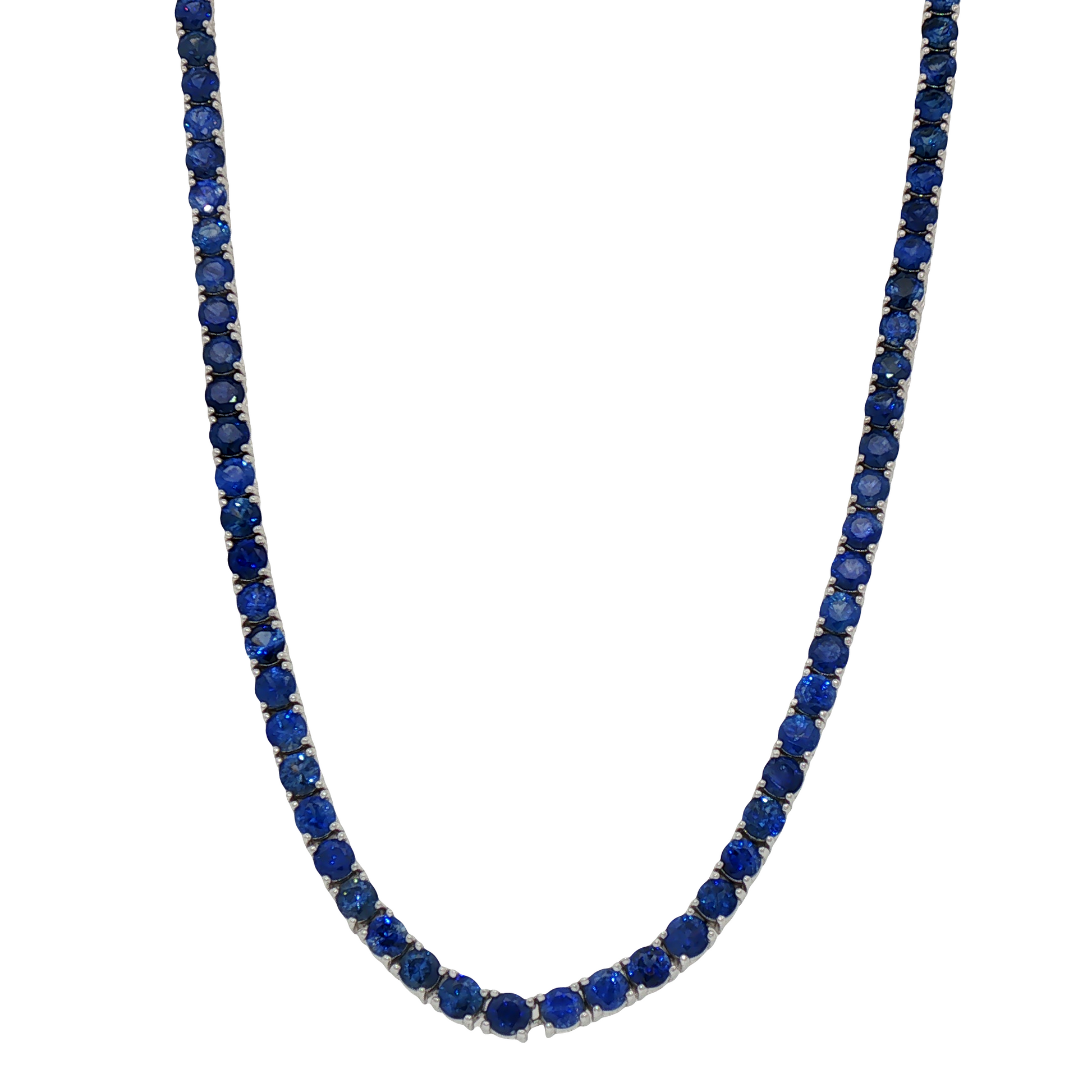 Blue Sapphire Line Necklace