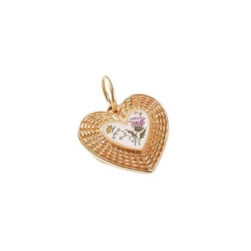 Nantucket Heart Shape Golden Basket Charm starting at