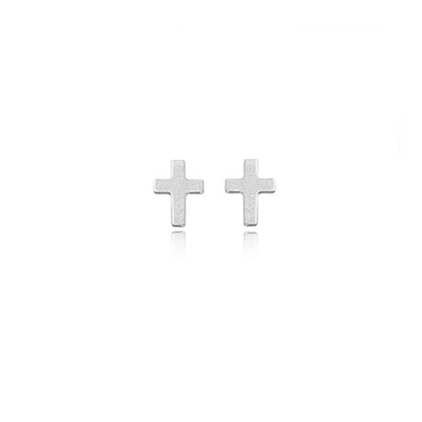 Plain Cross Stud Earrings