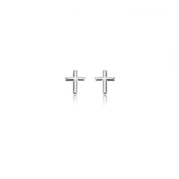 Mini Raised Cross Stud Earrings