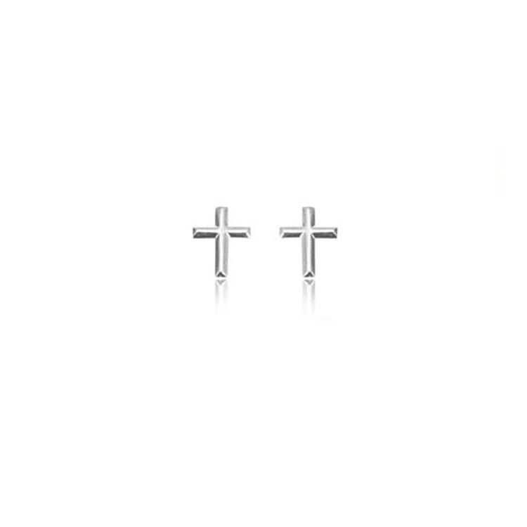 Mini Raised Cross Stud Earrings