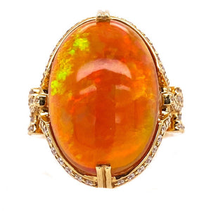 Oval Cabochon Opal ring