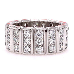 Flexible Diamond and red enamel band