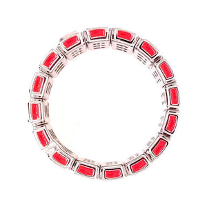 Flexible Diamond and red enamel band