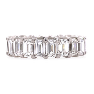 Emerald cut diamond eternity band