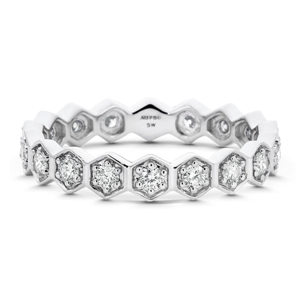 Diamond Hexagon Bezel Eternity Band