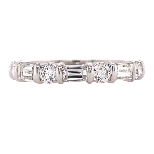 Baguette and Round Diamond Band