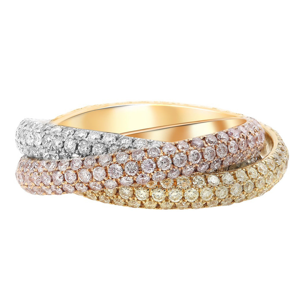 Tri Color Gold Rolling Ring