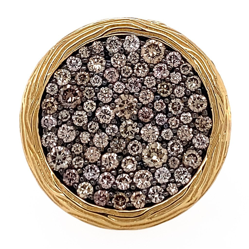 pave chocolate diamond ring