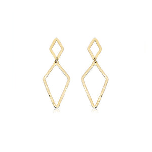 Hammered Double Diamond Earrings