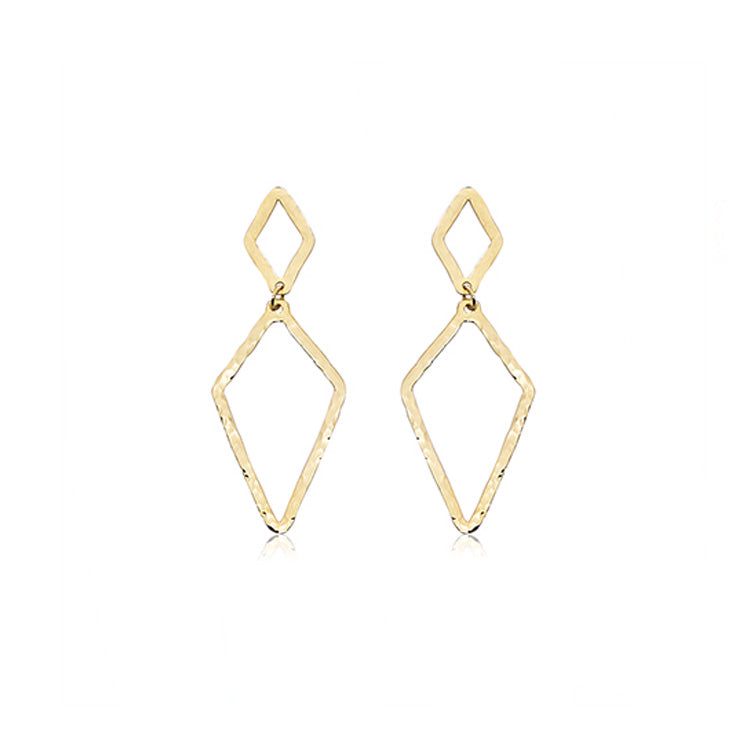 Hammered Double Diamond Earrings