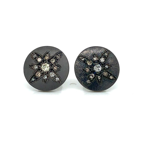 Disc Stud Diamond Earrings