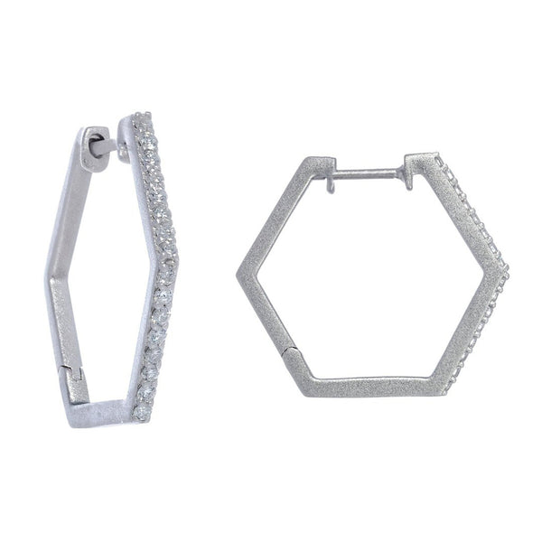 Hexagon Diamond Hoops