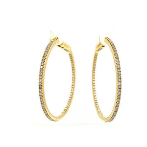 Large Diamond Inside Out Hoop Earrings