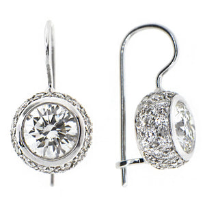 diamond chubby bezel earrings