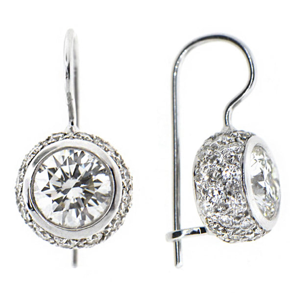 diamond chubby bezel earrings