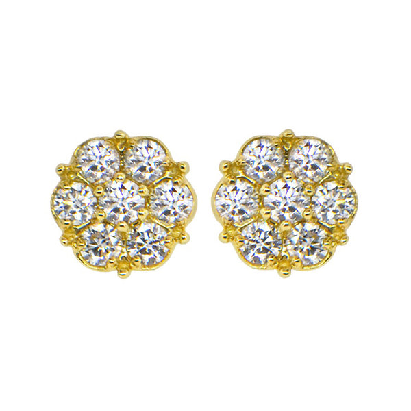 Diamond Flower Stud Earrings
