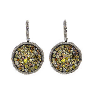 pave chocolate diamond bark earrings