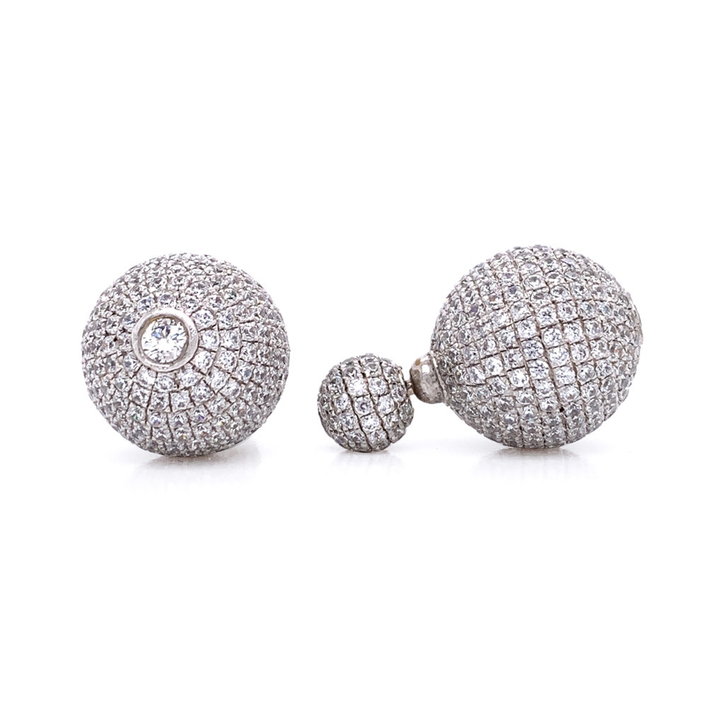 diamond barbell earrings