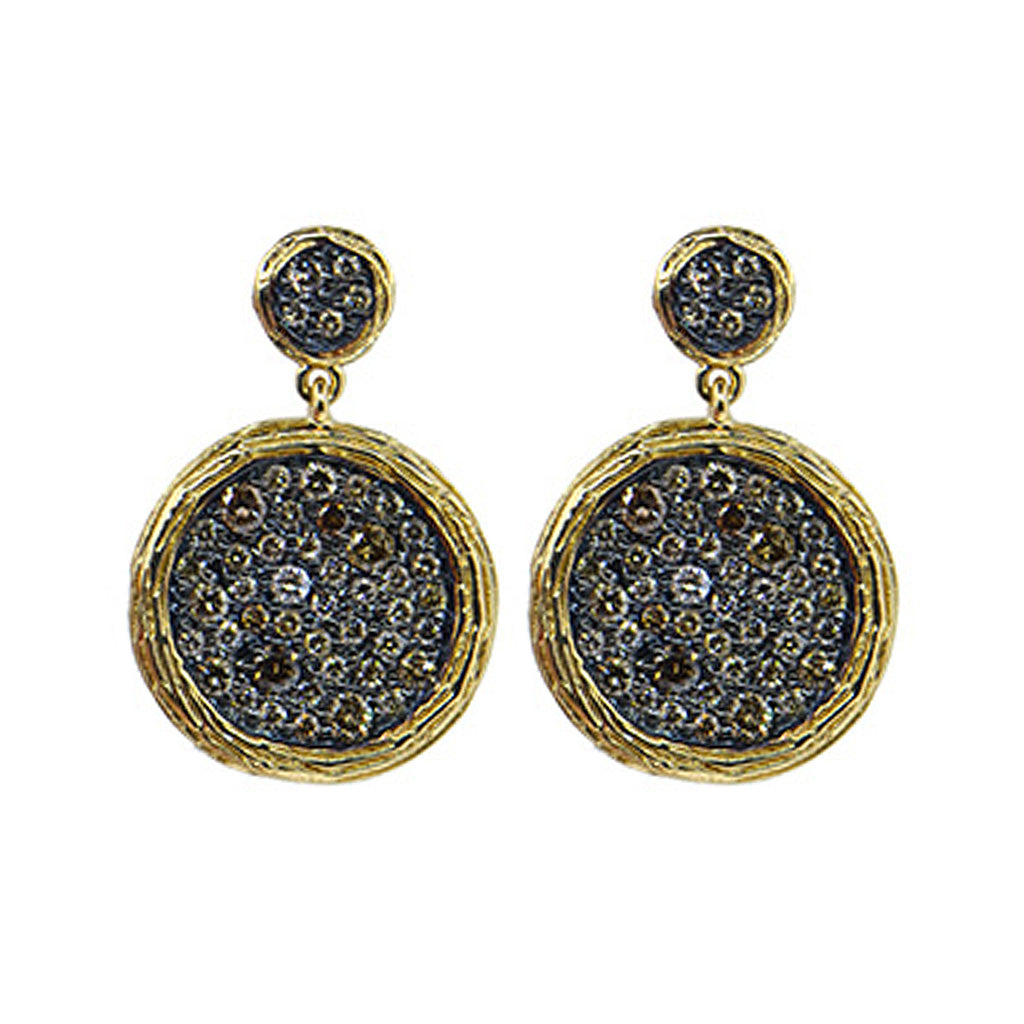 pave chocolate diamond earrings
