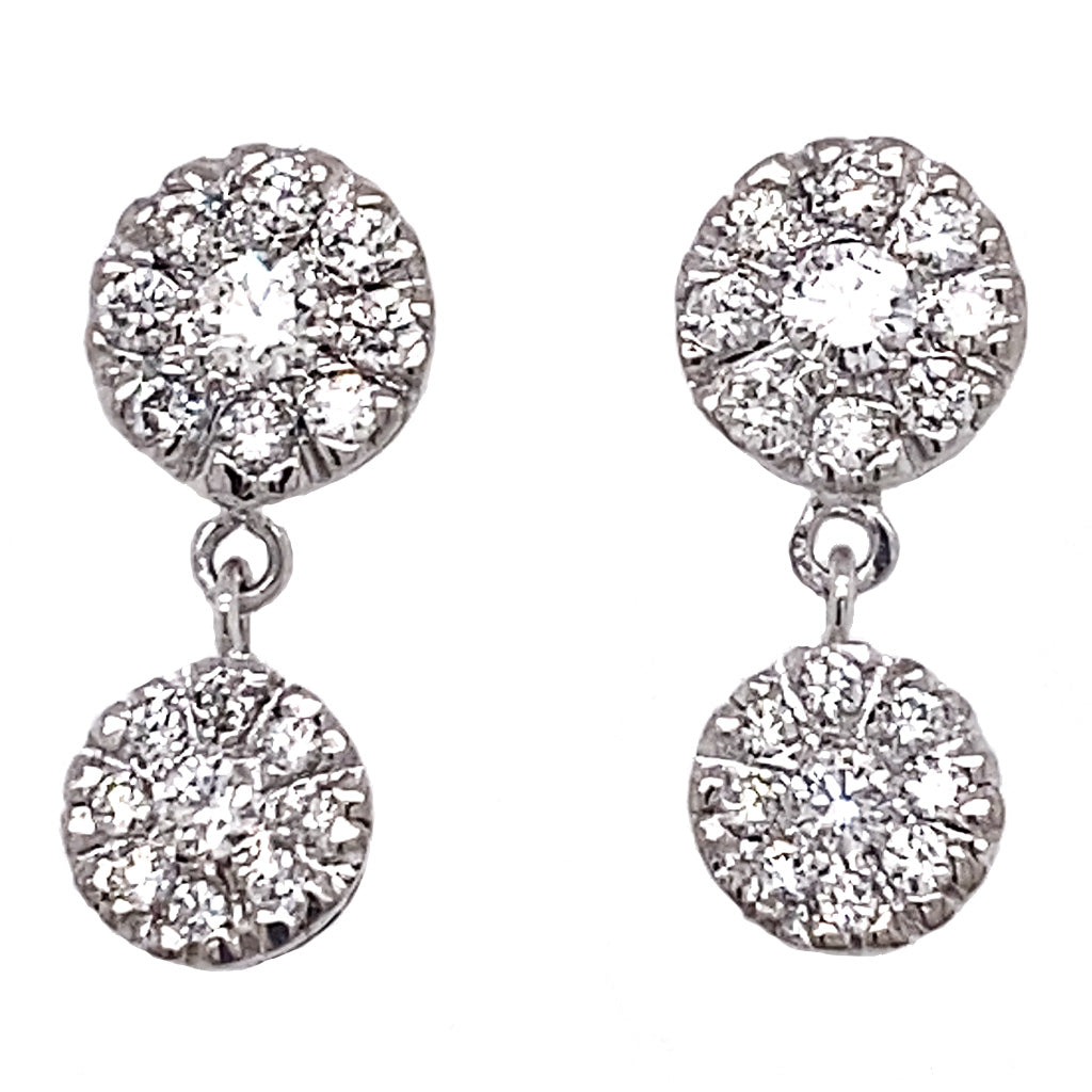double circle diamond earrings