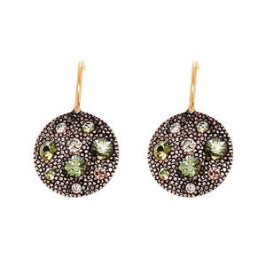 Diamond and Sapphire Disc Earrings