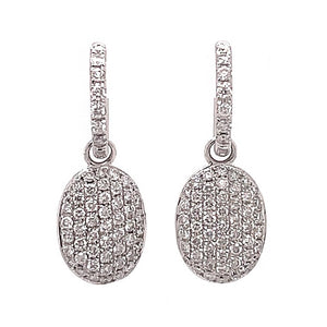 oval diamond drop earring