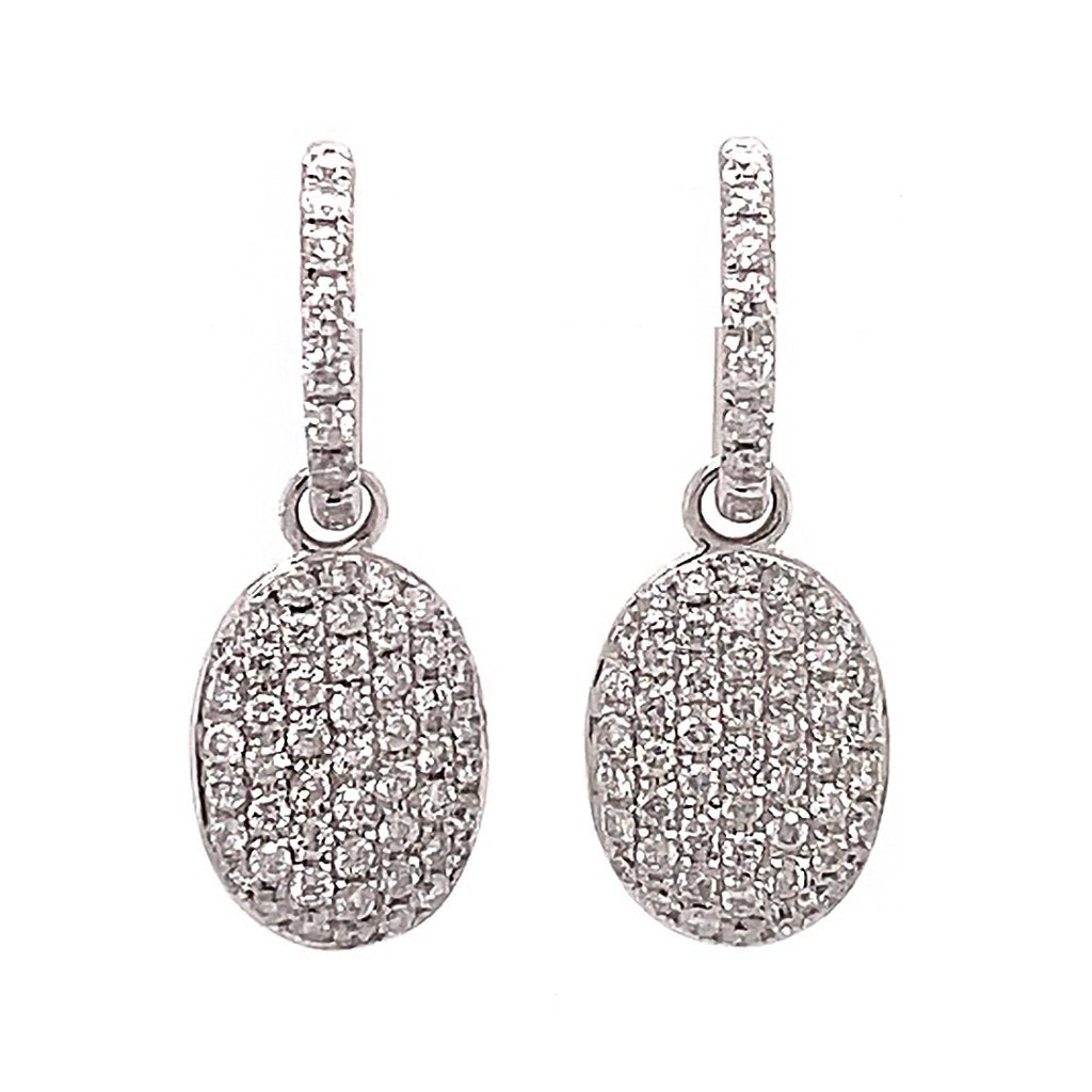 oval diamond drop earring