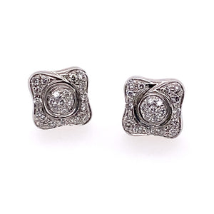 irregular square diamond earrings