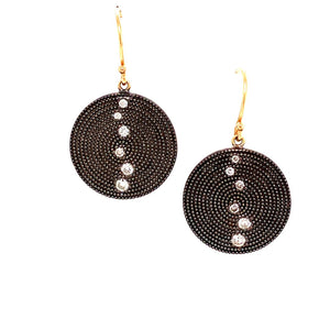 Textured Diamond Disc Earrings