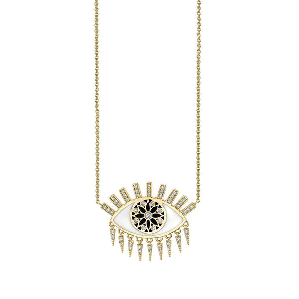 Diamond Fringe Kaleidoscope Eye Necklace