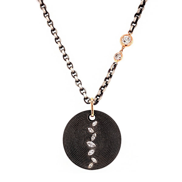 Marquis Diamond Disc Necklace