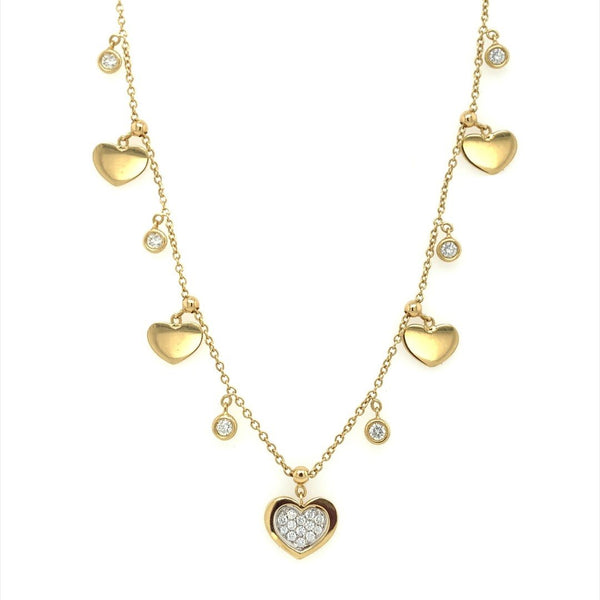 Diamond and Hearts Necklace