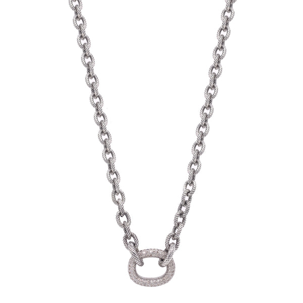 Large Pave Diamond Link Necklace