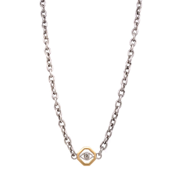 Evil Eye Steel Chain Necklace