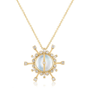 Starburst Moonstone and Diamond Necklace