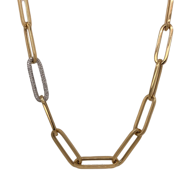 Diamond Link Paperclip Necklace