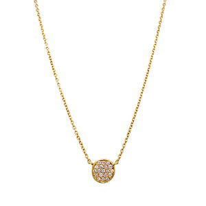 pave diamond disc necklace