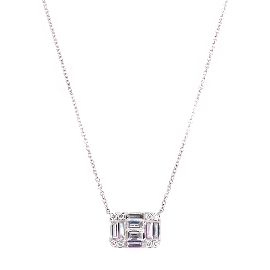 Rectangle Shape Diamond Necklace