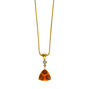 Citrine and diamond necklace