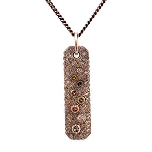 Champagne Diamond Dog Tag Necklace